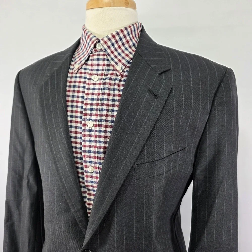 Joseph Abboud Men's Sport Coat Blazer Two Button‎ Charcoal Striped Wool Size 42R